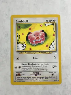 Pokemon Card Snubbull 55/64 Neo Revelation On Center NM-Mint Vintage WOTC - Image 1