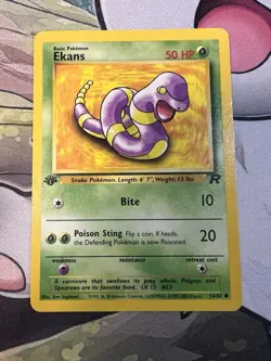 Pokemon TCG Cards 1st Edition Ekans 56/82 Team Rocket NM - Image 3