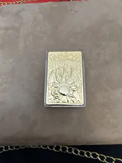 1999 Pokemon 23K Gold Plated Trading Card Charizard Vintage Back Case - Image 3