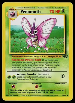 Pokemon Card - Venomoth (29) Jungle 29/64 Non-Holo - Image 1