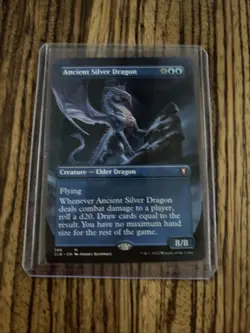 Magic: The Gathering Ancient Silver Dragon (Borderless) #366 Baldur's Gate CLB - Image 1