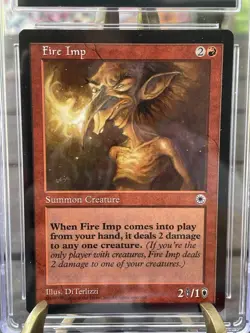 MTG Fire Imp - CGC Graded Mint 9 Slab 1997 Portal Uncommon Summon Creature - Image 2