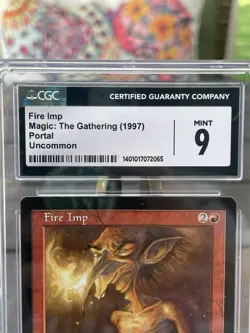MTG Fire Imp - CGC Graded Mint 9 Slab 1997 Portal Uncommon Summon Creature - Image 3