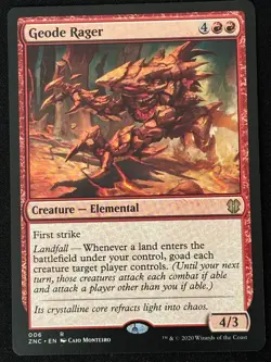 1x MTG Geode Rager - Commander: Zendikar Rising (ZNC) #6 - Magic the Gathering - Image 1