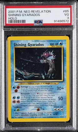 2001 POKEMON NEO REVELATION #65 SHINING GYARADOS-HOLO PSA 3 - Image 1