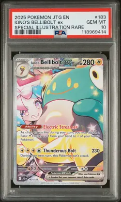 2025 Pokemon Journey Together JTG - Iono’s Bellibolt EX SIR 183/159 PSA 10 - Image 1