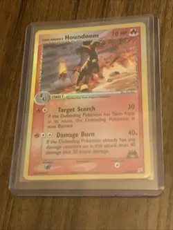 Pokemon TCG Team Magma's Houndoom EX Team Magma Card 34/95 Reverse Holo LP - Image 1