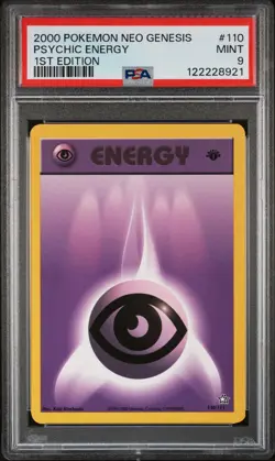 2000 POKEMON NEO GENESIS 1ST ED #110 PSYCHIC ENERGY PSA 9 - Image 1