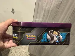 2019 Pokemon TCG Mewtwo Mew Tag Team Tin Empty - Image 2