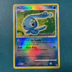 Pokemon TCG: Manaphy 9/130 Reverse Holo Diamond & Pearl Stamped, HP/DMG - Image 1