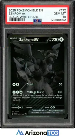 Pokemon 2025 Zekrom ex 172/086 Black White Rare Black Bolt GEM MINT PSA 10 - Image 1