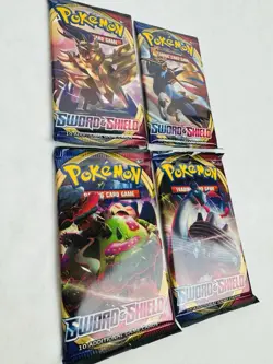 Pokemon TCG Sword and Shield Base Set Booster Pack Art Set Lot Of 4 Packs New - Image 2
