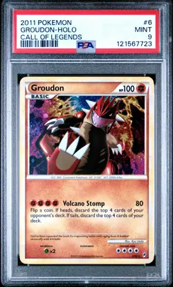 2011 POKEMON CALL OF LEGENDS #6 GROUDON-HOLO PSA 9 - Image 1
