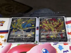 Pokemon Shiny Zacian V 292 + Shiny Zamazenta V 293 Crown Zenith ~ NM / Mint - Image 1