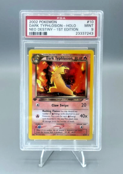 Pokemon 1st Edition HOLO DARK TYPHLOSION 2002 Neo Destiny PSA 9 MINT - Image 1
