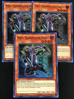 YUGIOH NINJA GRANDMASTER HANZO SHVA-EN022 1ST SUPER X3 (NM) - Image 1