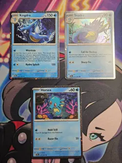 Pokemon Kingdra, Seadra, & Horsea Comsos Holos 3-Card Lot English NM/M - Image 1