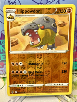 Hippowdon 085/203 LP Pokemon Card | SWSH07: Evolving Skies Reverse Holo - Image 1