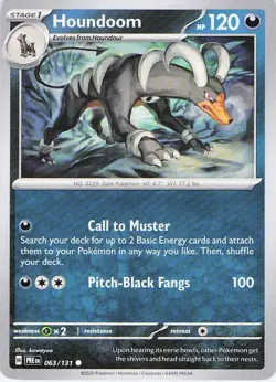 Pokemon TCG Houndoom 063/131 Common Card Near Mint - Image 1