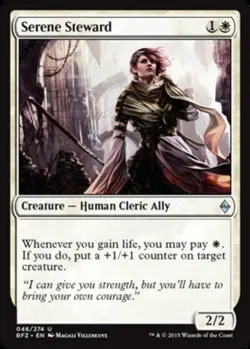 Serene Steward Light Play, English Magic the Gathering MTG Battle for Zendikar - Image 1