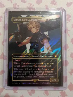 Cloud, Ex-SOLDIER (Borderless) (Surge Foil) MTG Commander: Final Fantasy English - Image 1
