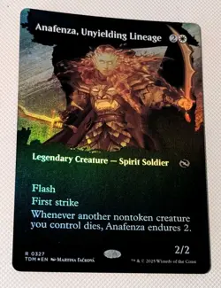 MTG Tarkir : Dragonstorm *FOIL BORDERLESS* Rare ANAFENZA UNYIELDING LINEAGE NM - Image 1
