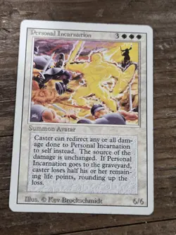 MTG Magic Unlimited Edition Personal Incarnation White Rare 1994 English Lp - Image 1