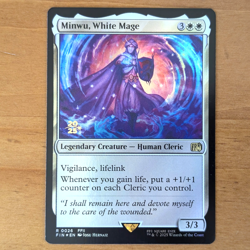 Minwu, White Mage - Pre-release Foil Stamped Promo - Final Fantasy MTG - Image 1