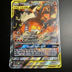 Reshiram & Charizard GX SM201 Full Art JUMBO Black Star Promo Pokemon Card - Image 1