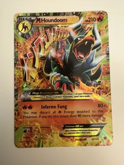 Pokemon TCG Mega M Houndoom EX Card 22/162 Breakthrough - Image 1
