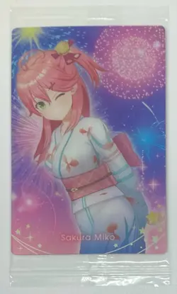 Sakura Miko Yukata Sealed Metallic Vol. 3 Wafer Card - Bandai - Hololive - Image 1