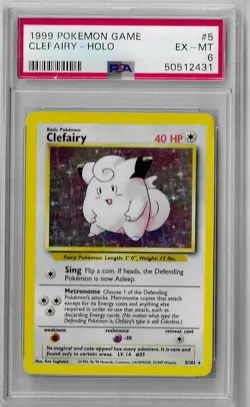 1999 Pokemon Base Set Clefairy Holo Rare Card 5/102 PSA 6 - Image 1