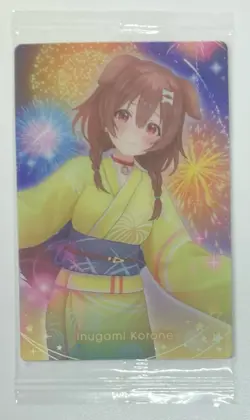 Inugami Korone Yukata Sealed Metallic Vol. 3 Wafer Card - Bandai - Hololive - Image 1