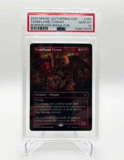 PSA 10 GEM MINT Twinflame Tyrant Borderless MANA FOIL | MTG Foundations 395 🔥 - Image 1