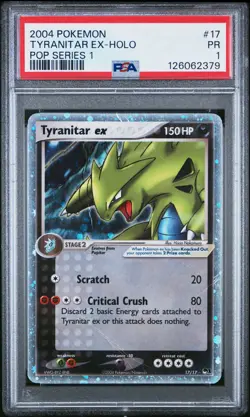 PSA 1 Tyranitar EX Holo #17/17 Pop Series 1 2004 Pokemon PR - Image 1