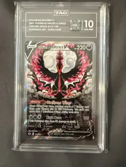 Pokemon 2021 Chilling Reign Galarian Moltres v Alt Art 177/198 Tag 10 - Image 1