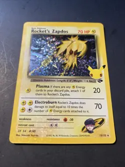 Pokemon TCG Rockets Zapdos Celebrations Holo 15/132 (NM) - Image 1