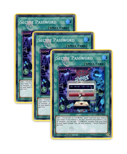 Yugioh! Secret Password GEIM-EN020 (SR) 1st Ed 3x "Live/Evil Twin Deck Support" - Image 1