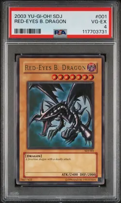 2003 YU-GI-OH! STARTER DECK: JOEY #001 RED-EYES B. DRAGON PSA 4 - Image 1