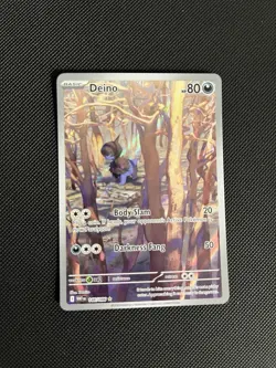 Pokemon Deino White Flare Holo Full Art Card 146/086 TCG Illustration Rare - Image 1