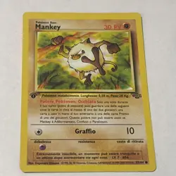 Mankey Pokemon Card Italian 1st Edition Jungle Set 55/64 - Image 1