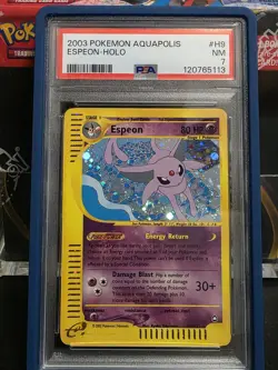 2003 Pokemon Aquapolis Espeon Holo Card #H9 PSA 7 NM - Image 1