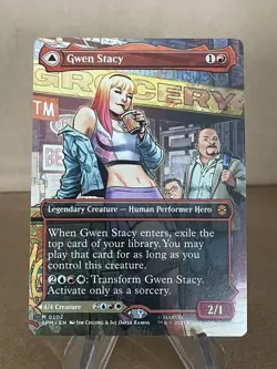 Gwen Stacy Borderless Non Foil MTG Marvel's Spider-Man #0202 - Image 1