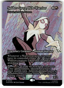 Spider-Gwen, Web-Warrior - Najeela, the Blade-Blossom (Borderless) NM MTG Foil - Image 1
