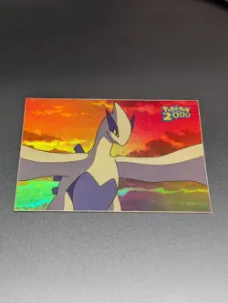 NM MINT TOPPS POKEMON THE MOVIE 2000 CHECKLIST RAINBOW FOIL EXTREMELY RARE LUGIA - Image 2
