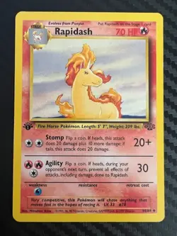 Pokemon TCG Rapidash 44/64 Jungle 1st Edition Uncommon LP - Image 1