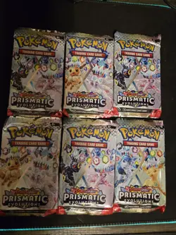 Pokemon Prismatic Evolutions Trading Card Game Booster Pack X6 Factory Sealed - Image 1