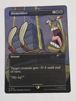 Magic the Gathering x SpongeBob Secret Lair Dismember Rainbow Foil card NM - Image 1