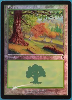 Forest (349) FOIL Odyssey HEAVILY PLD Basic Land MTG CARD (ID# 414474) ABUGames - Image 1