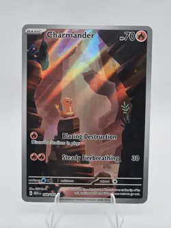 Pokemon TCG Charmander Scarlet Violet-151 Holo Illustration Rare Card 168/165 - Image 1